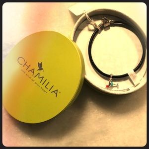 NWT Chamilia Leather Bracelet Martini Charm